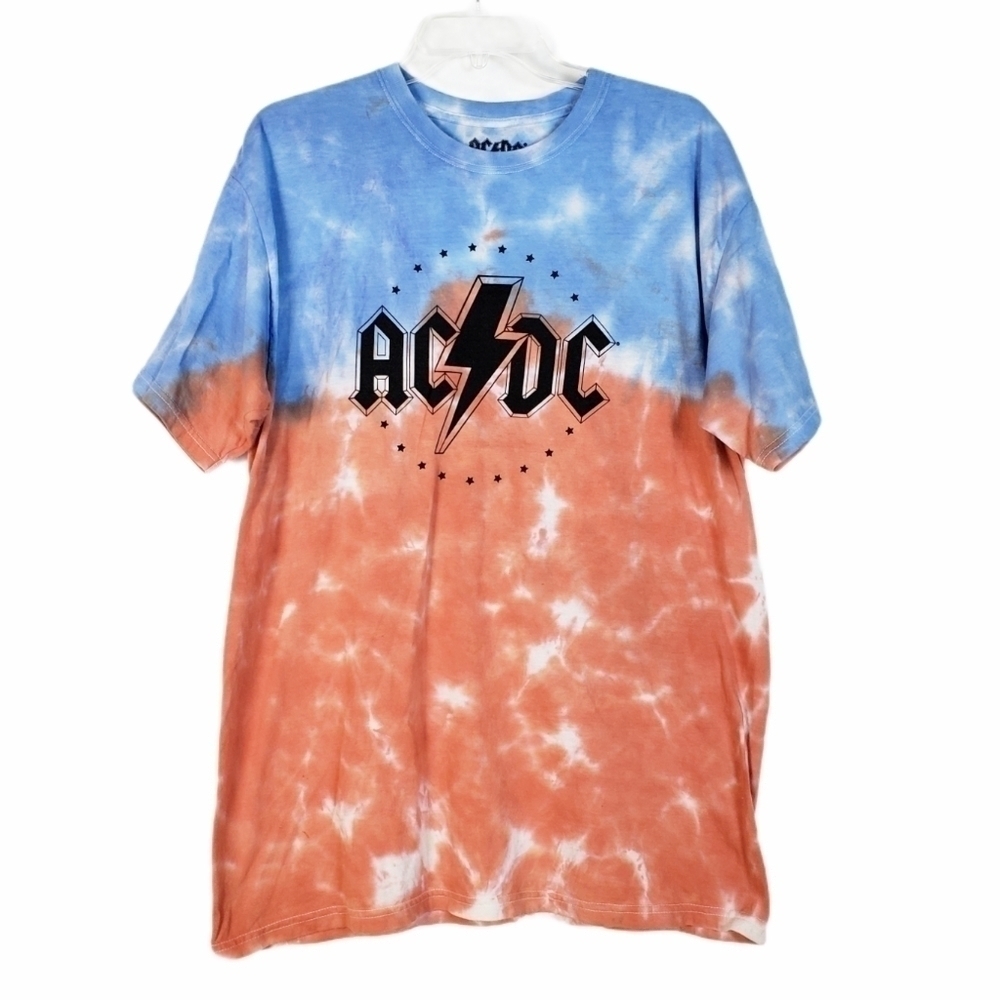 ACDC tie dye band tee patriotic